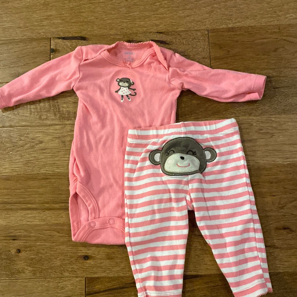 Carter’s brand long sleeve onesie with pants.